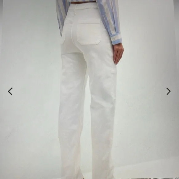 NWT MOTHER WHITE The Private Double Pocket Skimp Jeans size 26